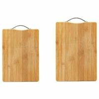 Tabla de cortar de cocina Tabla de corta de bambú rectangular de cortar Con colgante de Metal Para Cocina fruta verdura carne comida - details 0