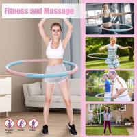 Hula Hoop Aro de fitness Profesional para Adulto de Gimnasio 6 Secciones Desmontable, Tubo de Acero Inoxidable, Cubierta con Goma Espuma, Ahuecado por Dentro para Rellanar Peso, Hasta 4 Kg Aro deportivo para adelgazaK, Rosa Azul - details 6