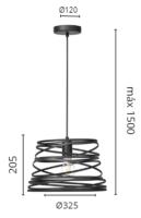 Novolux Lighting- Lámpara de techo- Glam, color negro, uso interior, acero, e27,60W, Ø45,IP20, interior - details 2