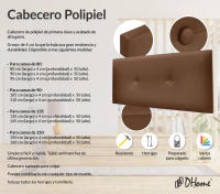 DHOME Cabecero de Polipiel o Tela AQUALINE Pro cabeceros Cabezal tapizado Cama Lujo (Arcilla Polipiel) - details 1