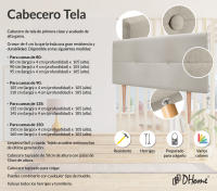 DHOME Cabecero de Polipiel o Tela AQUALINE Pro cabeceros Cabezal tapizado Cama Lujo (Beige Tela) - details 7