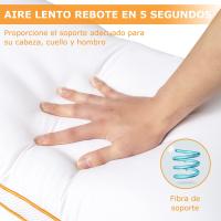 Almohada Transpirable Antialérgico para Hotel, Pack de 2 almohadas de firmeza media con fibra suave 3D + soporte de fibra 7D, almohadas suaves de fácil cuidado (42x70cm) (50x75cm) - details 4