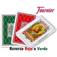 Fournier Baraja española de 50 cartas Modelo número 27 Reverso rojo y plata o verde y plata Resistencia y durabilidad Alta calidad Deslizamiento perfecto Ideal para jugar al chinchón guiñote o solitarios Con 8 9 y dos comodines - details 1