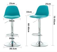 Silla giratoria de Bar alta ajustable, asiento nórdico moderno, elevador de escritorio frontal con taburete alto, respaldo de moda, silla de Bar con patas de Metal de estilo nordic,sillas de comedor - details 1