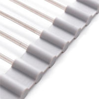 Marctani Escurreplatos Plegable sobre Fregadero - Escurridor de Platos Enrrollable de Acero Inoxidable, Malla de Drenaje Resistente AL Calor para Secar Frutas, Verduras y Platos (43x30 cm, Negro) - details 2