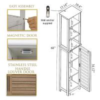 XOCOTŌ® - Armario Alto 'Stockholm' 6 Estantes + Puerta, Mueble de Baño de Madera, resistente al agua y humedad 35x26x173cm - STOCKHOLM XOCOTO - details 0