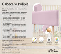 DHOME Cabecero de Polipiel o Tela AQUALINE Liso Cabeceros Cabezal Tapizado Cama Lujo (Rosa Polipiel) - details 6