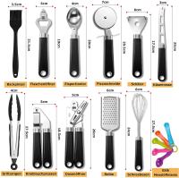 Juego De Cocina, Kit de 16 Utensilios para Cocina Acero Inoxidable Y Plastico ABS, Accesorios para Cocina,  Cuchara Para Helado, Cortapizza, Abrelata, Pinza Para Parrilla, Juego De Cucharas Medidoras MAS - details 1