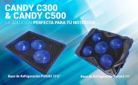 UNYKach Base de Refrigeración Portátil 19″ Candy C500 con Cinco Ventiladores LED Azules Ajustable de Velocidad Pies Plegables para Elevar La Superficie en 5 Posiciones y 2 Puertos USB. - details 0