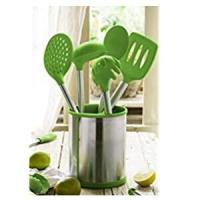 Bra - Espátula de Cocina Prior, 36.5 cm, Acero Inoxidable y Silicona Verde, Apto Lavavajillas, Utensilio Cocina, Escurrir y Servir - details 0