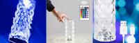 MAGIC SELECT Lámpara de Mesa de Cristal RGB de 16 Colores, LED Acrílico de Diamante Táctil, 4 Modos de Luz, Recargable con Control Remoto. Luz de Ambiente Portátil para Dormitorio, Fiesta, Estudio, Pasillo. - details 1