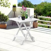 STARLEY- Mesita de jardín Adige Blanca Mesa Auxiliar Plegable 44X44x50cm de plástico - details 1