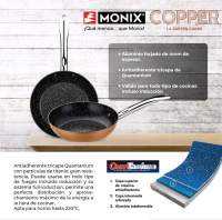 Monix Copper - Set 3 Sartenes, Lote 18, 22 y 26 cm, 3 Piezas Antiadherentes, Aluminio Acabado Cobre. Aptas Cocinas Inducción, Vitro, Gas - details 4