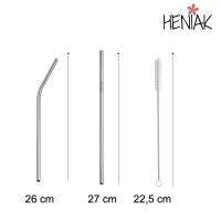 Pajitas reutilizables acero inoxidable 5 pajitas 2 cepillos 1 bolsa Heniak Store zero waste aptas para lavavajillas bpa free libre de toxicos diferentes tamaños - details 1