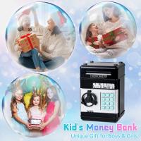 Hucha Electrónica para Niños 3-12 Años Caja Fuerte Niños Hucha Cajero Automatico Hucha con Código Caja de Monedas Banco de Dinero Divertido Caja Fuerte Juguete Regalo para Niños Niñas - details 1