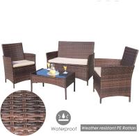 ALLINLIFE Conjunto muebles terraza sillones, sofá y mesa ratán,Muebles de patio con reposabrazos, resistente a la intemperie - details 9
