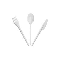 UNUSUAL-100 uds Cubiertos de plástico blanco reutilizable, Desechables, Reutilizables, Lavables, Utensilios desechables para eventos cumpleaños picnic, Calidad de cubiertos reutilizables, Cuchillos, Tenedor, Cuchara - details 0