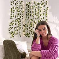 Artificial Ivy-12 Pieces x 2M, Decorative Artificial Plants, Hanging Plants, Room Decoration, Artificial Plants Pendants, Aesthetic, Artificial Crewers - details 4