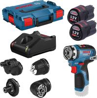 Bosch Professional 12V System GSR 12V-35 FC - Atornillador a batería (Brushless, 35 Nm, 4 cabezales FlexiClick, 2 baterías x 3.0 Ah, en L-BOXX) - details 0