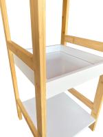 Maxia Market Estantería de Baño de Bambú y Madera MDF Blanca de 3 Niveles - details 4