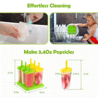 Moldes Para Polos Helados, 6 Piezas/Juego Helados Molde Hacer Formas Para Helados, Incluye Embudo De Silicona Y Cepillo De Limpieza, Heladera Moldes De Postre Hielo - details 5