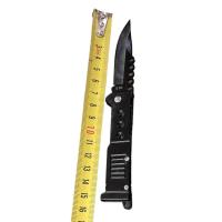 HUSL Navaja de Camping Plegable de Acero Inoxidable para Supervivencia Al Aire Libre y Senderismo en Color Negro - details 5