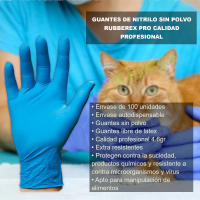 Santex Guantes nitrilo azul desechables, calidad profesional. 4,6 gr, sin polvo, 100 unidades, ambidiestro, categoría III, Tallas S, M, L y XL. Guantes para limpieza de sanitario, cocina, protección ante productos químicos, microorganismos y virus - details 0