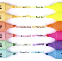 12UDS Marcador Pastel Y Fluorescente, Subrayadores Punta Biselada Estuche Marcadores Multicolor, Envío  Rápido Desde España - details 2