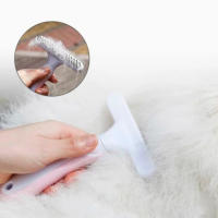 Cepillo para gatos y perros, Peine para Mascotas de Doble Fila de Dientes Redondeados, Peine de Rastrillo para Perros - details 2