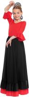 Falda Flamenco Mujer Niña Español, Falda Ensayo Flamenco Negro Rojo Volante Simple Volante Doble, Falda Baile Español Para Clase Feria Fiesta - details 5
