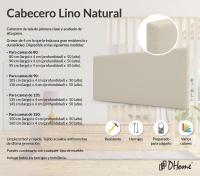 DHOME Cabecero de Lino Natural Liso Cabezal Tapizado Cama Dormitorio Moderno Top Trending (Beige Lino) - details 1