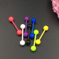 2 unids/lote de piercing de estilo indio luminoso, 1,6x19x6mm, piercing de lengua de barra recta, joyería corporal acrílica de calibre 14, anillo tragus - details 3
