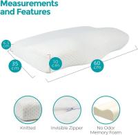 ARISE SHOP-Almohada Cervical Antirronquidos, Viscoelastica, 60x35x10, Memory Foam, con  Funda de Algodón, Hipoalergénica - details 1