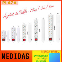 Alargador de enchufe de 1,5 m, 3m y 5m con interruptor, Extensiones de enchufes europeo para cable eléctrico, ladrones para enchufar, Alargaderas de Regletas, luz indicadora, protectora de seguridad, blanco, Max.3680W - details 1