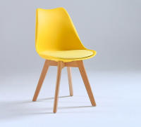 Juego de 6 sillas tulipán con patas de madera, mueble estilo nórdico medieval, con asiento acolchado de cuero sintético, para escritorio, comedor, dormitorio, balcón o restaurante BAR hosteleria, OFICINA Mesa de comedor nórdica cocina - details 0