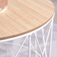 ARISE SHOP-Mesa Auxiliar De Salón Moderna Con Tapa De Madera Extraíble Mesitas De Café y Estructura De Metal Para Dormitorios Ø47x56cm - details 4