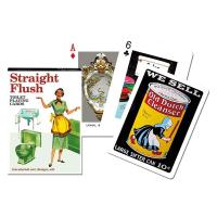 Piatnik Baraja de poker de 55 cartas Toilet WC Baño aseo Vintage Carteles y fotografías Baño Papel higiénico Escobilla Orinal Water Juego mesa Jugar Adultos Colección Coleccionable Poquer - details 0