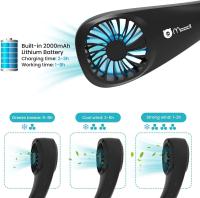 Ventilador Cuello Portatil Usb Recargable: Mini Aire Acondicionado Manos Libres Aspas Personal Batería Pequeño Doble Cabeza 3 Velocidades 6 Modos 180 ° Giratorio Colgante Oficina - details 8