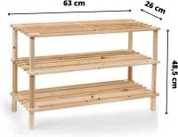 ARISE SHOP-Zapatero Madera 2-3-4Pisos Diseñado en España, Banco Zapatero, Mueble Zapatero de Madera de 3 Niveles, Medidas: 63x26x48.5 cm - details 1