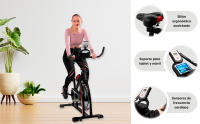 ATAA Power 50 Biclicleta de Spinning, bicicleta estática para entrenamiento en casa, sillín ergonómico ajustable, sistema de transmisión silencioso, pantalla LCD, perfecta para hacer ejercicio en casa - details 1