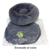 CAMA ANTIESTRES PARA PERROS - 50cm,Camita Redonda Suave, Gris Oscuro en Forma Donuts, Arquivet - details 1