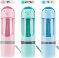 Bebedero de agua portátil para perro, cuencos para beber, dispensador de botella para alimentación de mascotas, alimentador para perros al Pasear, 300ml + 100ml ROSA - details 5