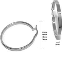 S&LE CHIC® Pendiente Aro Circular Plano para Mujer en Acero Inoxidable - details 4