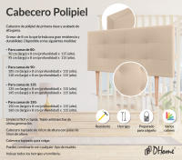 DHOME Cabecero Capitone Tapizado Polipiel o Tela Acualine con 8cm de Grosor Cabezales de Cama Acolchado Capitoné Cabeceros de Cama (Beige Polipiel) - details 7