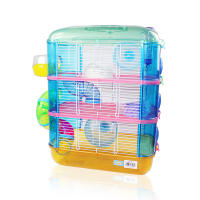 SMELL & SMILE Jaulas para Hamster de plástico Duro, Jaula de Hamster XL 3 Pisos Hamster caseta Bebedero comedero Rueda Todo Incluido 40 x 26x53cm Color Aleatorio. - details 7