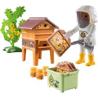 Apicultora Playmobil Country (71253) incluye 1 figura, 1 colmena, 4 panales, 1 soplador de humo, 1 caja, 3 mieles, 1 seto - details 2