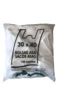 120 uds DE BOLSAS ASA BLANCAS REUTILIZABLE DE PLÁSTICO 70% RECICLADAS. 30X40 CM Envió 24Horas - details 1