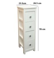Maxia Market - Mueble Auxiliar Cajonera Estrecha de Madera de Pino Natural Color Blanco - details 2
