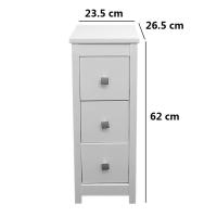 Maxia Market - Mueble Auxiliar Cajonera Estrecha de Madera de Pino Natural Color Blanco - details 1
