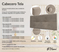 DHOME Cabecero de Polipiel o Tela AQUALINE Pro cabeceros Cabezal tapizado Cama Lujo (Tierra Tela) - details 1